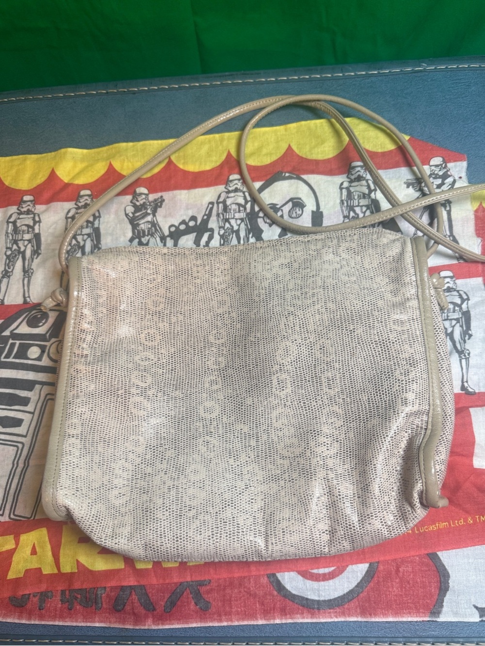 Neiman Marcus Metallic Champagne Crossbody Bag